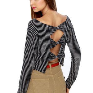 Brandy Melville John Galt Alanna Striped Bow Top